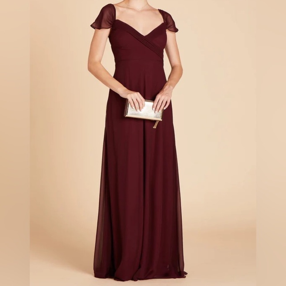 Birdy Grey Spence Bridesmaid Dress in Cabernet Maroon Red Medium